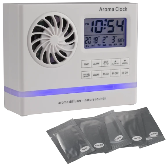 Aroma Alarm Clock with Nature Sounds & LED Light