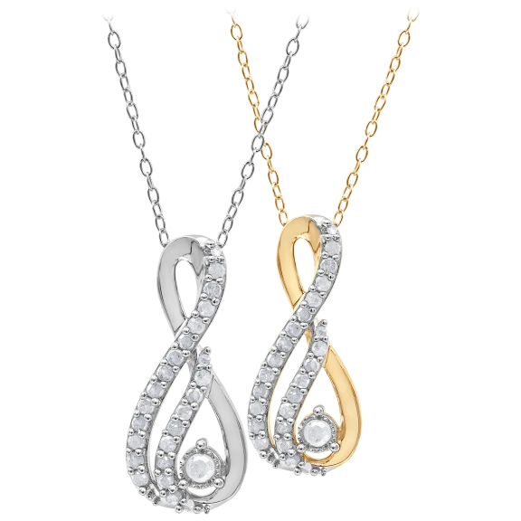 Diamond Muse Sterling Silver 1/4 Carat TW Diamond Teardrop Pendant Necklace