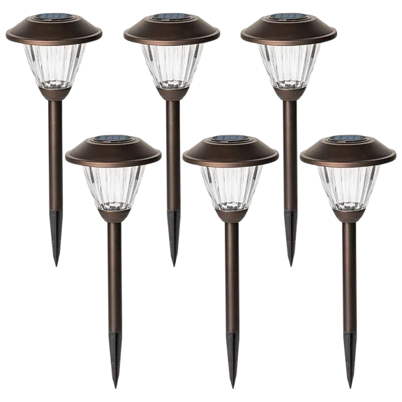 6-Pack: Solar Garden Pathway Lights for Landscape and Walkways