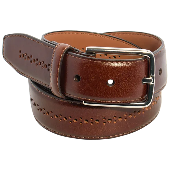 Neiman Marcus-35mm Center Brogue Leather Belt