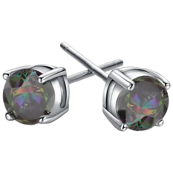 Hollywood Sensation Round .5 Carat Topaz Stud Earrings