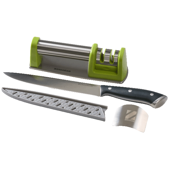 Zakarian by Dash 8" Slicing Knife with ​​Precision Knife Sharpener