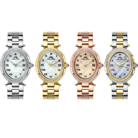 Porsamo Bleu Ladies South Sea Oval Crystal Watch