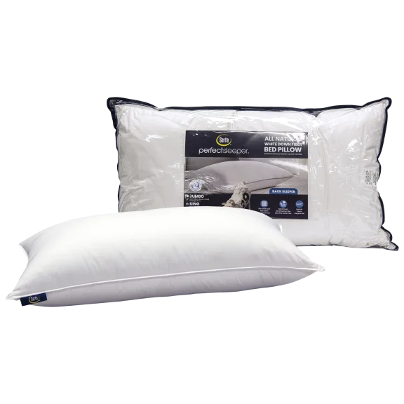 Serta 300 Thread Count White Down Fiber Bed Pillow - Back Sleeper