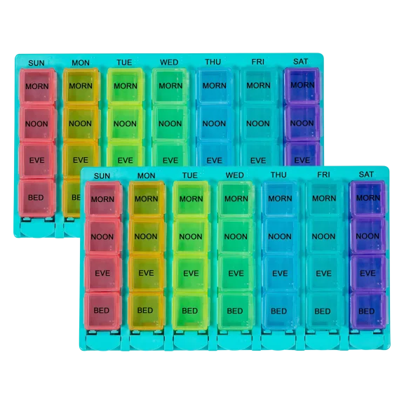2-Pack: North American Wellness Rainbow Pop & Go! Pill Organizer
