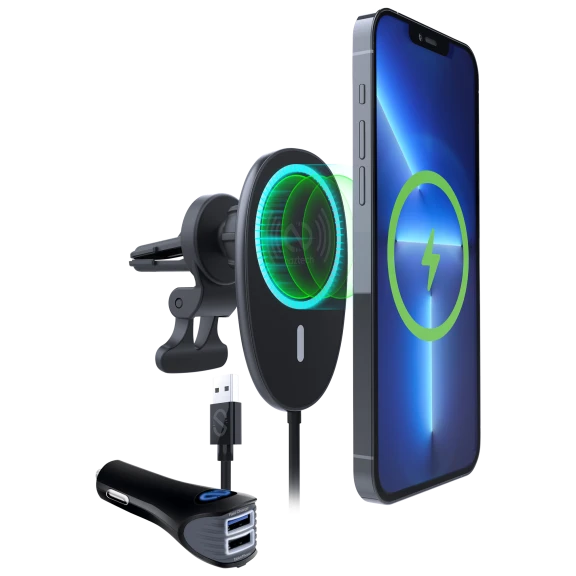 Naztech MagLock 15W Wireless Charging Vent Mount for iPhone 12 & Up