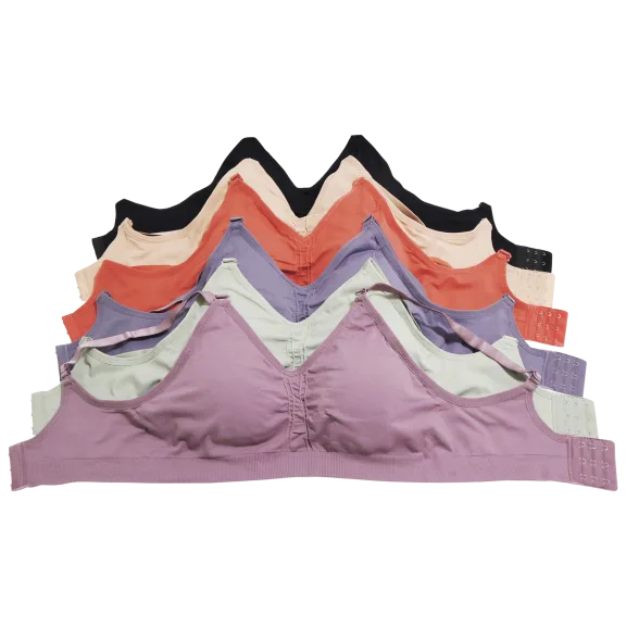 6-Pack: Angelina Wireless U-Back Double Layer Seamless Bra w/ Adjustable Closure