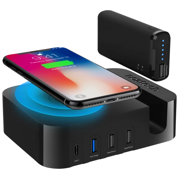Naztech Power Station 50W 6-Device Hub with Wireless Charging & Power Bank