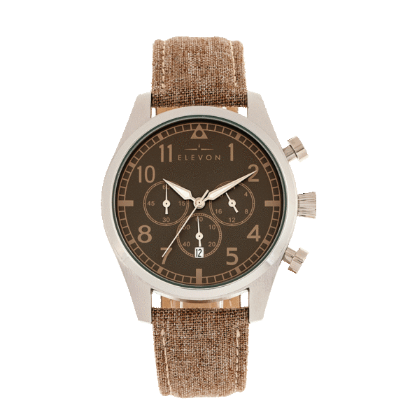 Elevon Curtiss Chronograph Nylon-Overlaid Leather Band Watch