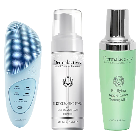 Dermalactives Cleanse & Glow Bundle with Cleansing Foam & Toning Mist