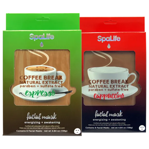 12-Pack: SpaLife Coffee Break Face Masks