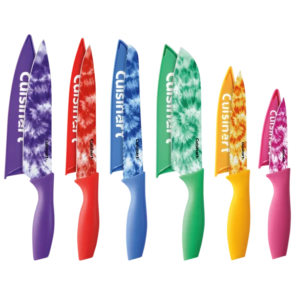 Cuisinart Advantage 6-Piece Tie Dye Knife Set with Blade Guards