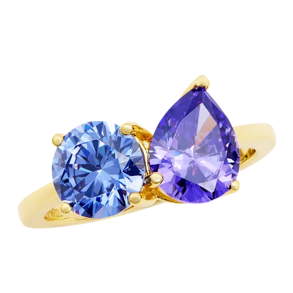 Savvy Cie Moi et Toi Round & Pear CZ Ring