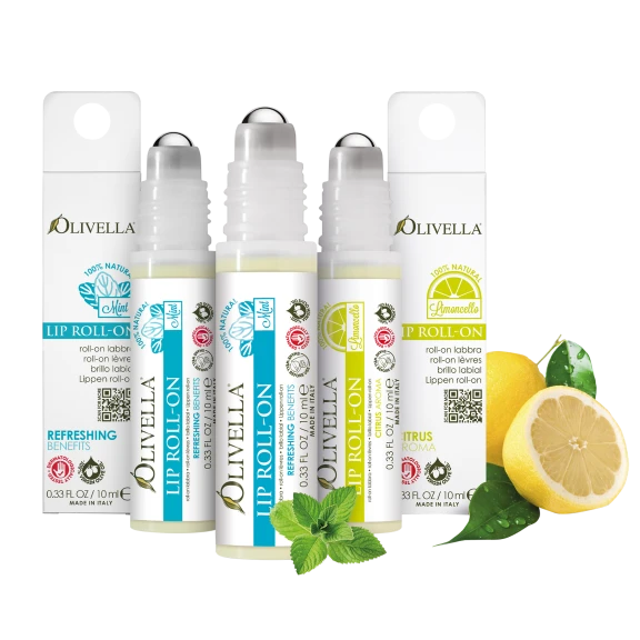 3-Pack: Olivella Lip Roll-On with Mint and Limoncello