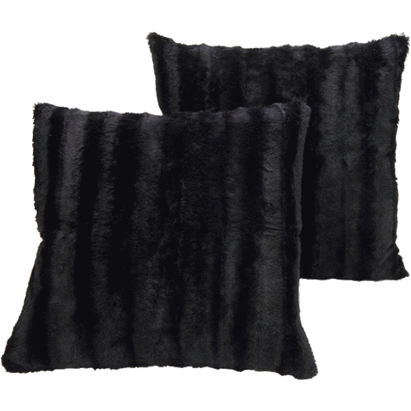 2-Pack: Cheer Collection Faux Fur 20" x 20" Decorative Throw Pillows