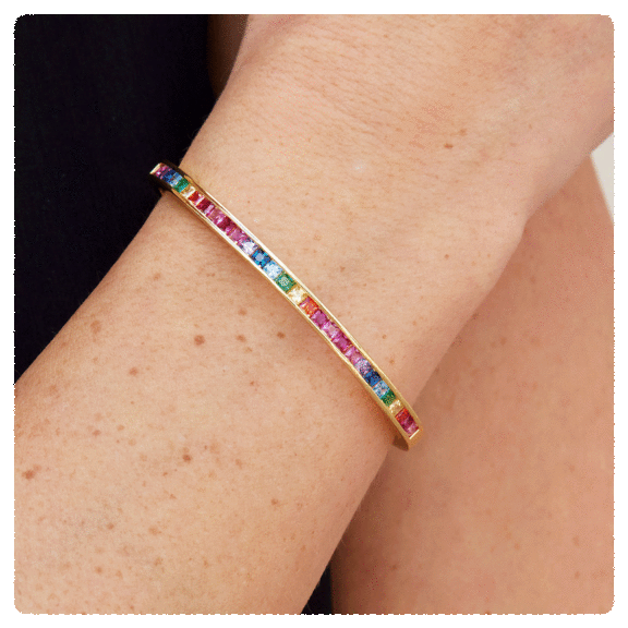 Savvy Cie Rainbow Hinge Bangle