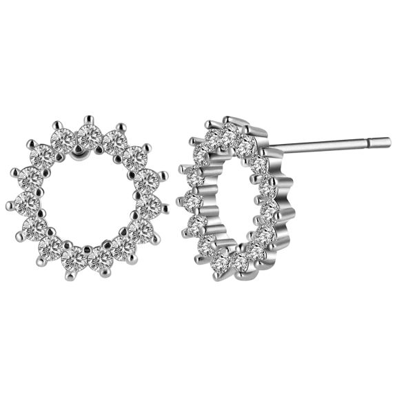 Hollywood Sensation Crystal Halo CZ Stud Earrings