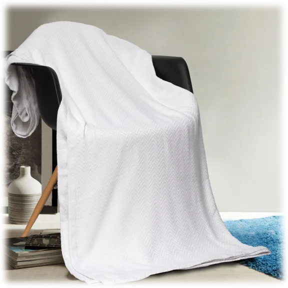 Home Maison Josie Cotton White Throw Blanket Full/Queen