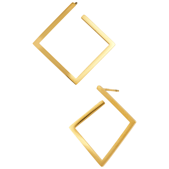 Savvy Cie 18K Gold Plated Geometric Hoop Earrings