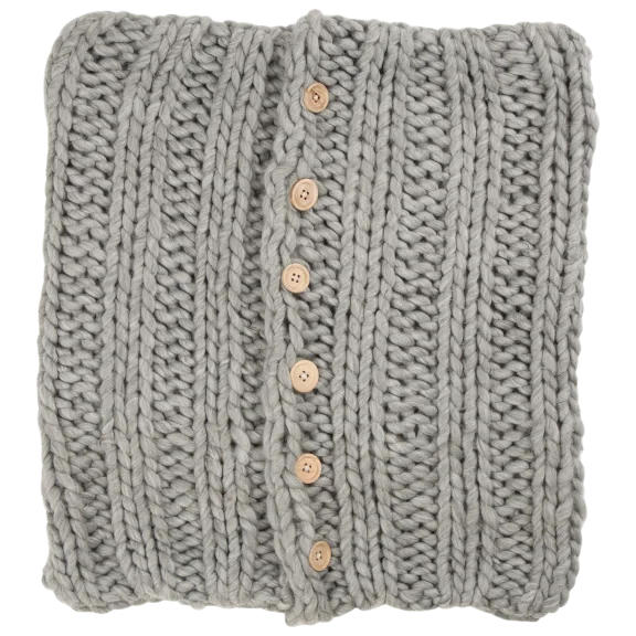 Glitzhome 18"L*18"W Gray Handmade Acrylic Cable Knit Pillow Cover