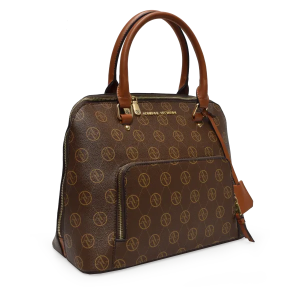 Adrienne Vittadini Signature Collection Dome Satchel with Front Zipper Pocket