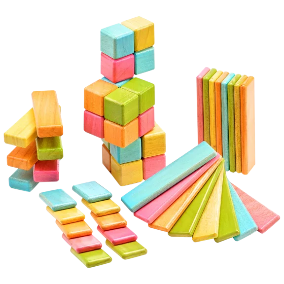 Tegu Tints Collection 52-Piece Original Magnetic Block Set