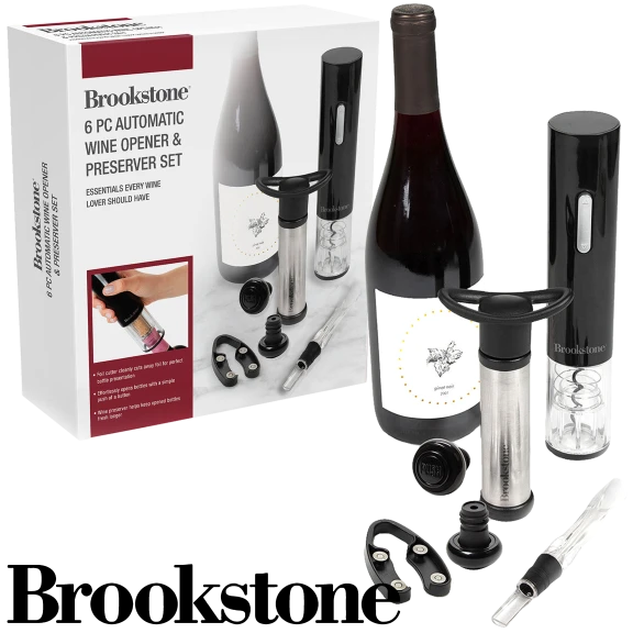 Brookstone 6-Piece Wine Opening and Preserver Essentials Gift Set