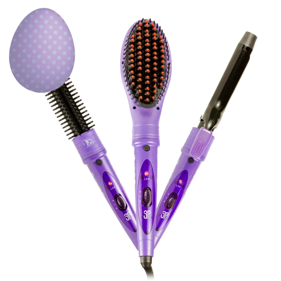 Royale USA Deluxe 3-in-1 Heated Styling Brush, Comb, & Curler