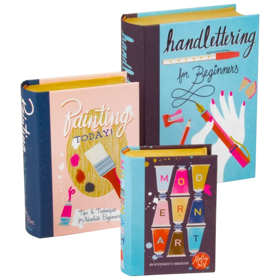 Set of 3 Punch Studio Art Lover Book Storage Boxes