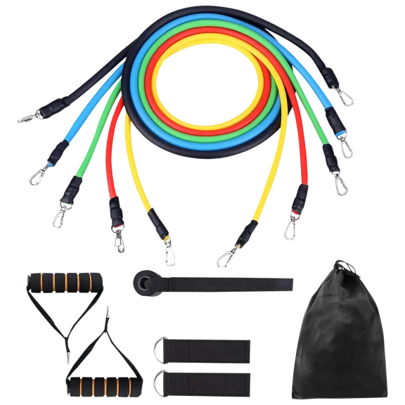 11-Piece Resistance Band Set with Travel Bag