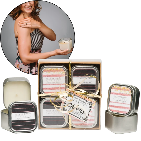 Creative Energy Soy Lotion Candle Gift Sets (Your Choice of 2 or 4 Packs)