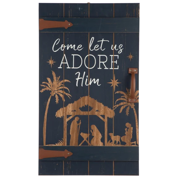 Glitzhome 24"H Wooden Nativity Wall Décor