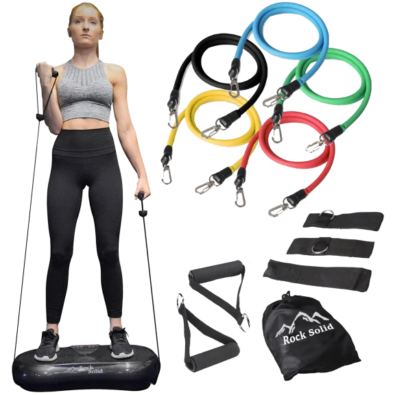 Rock Solid Fitness Whole Body Vibration Machine with BONUS Resistance Bands