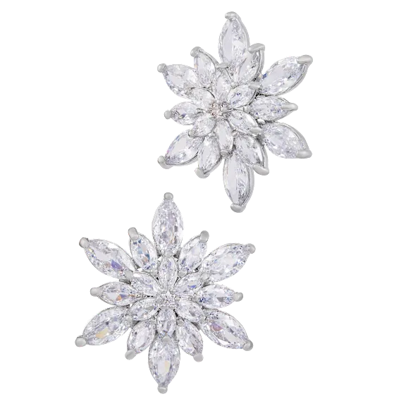 Savvy Cie Cubic Zirconia Cluster Stud Earrings