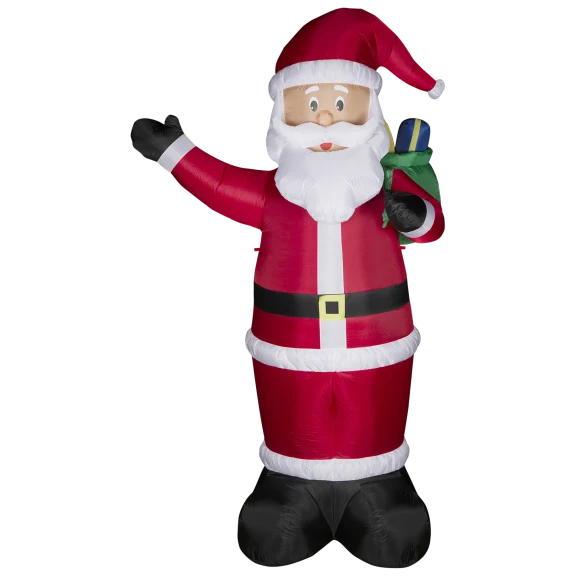 Glitzhome 12ft Lighted Inflatable Santa Decor
