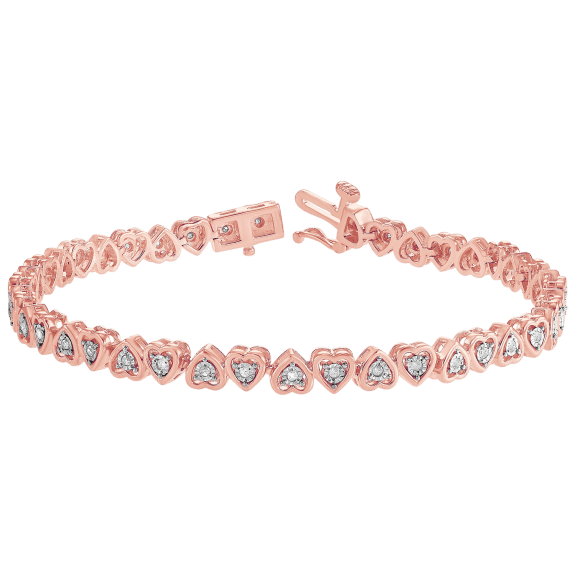 Diamond Muse 0.25 Carat TW Diamond Heart Link Tennis Bracelet