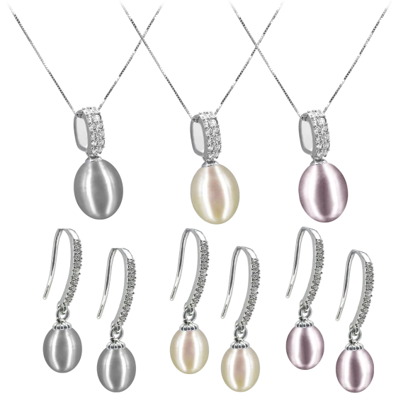 SULU SEA COLLECTION 18K Gold Diamond Drop Earrings and Pendant Set