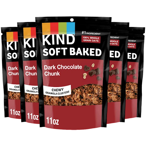 5-Pack: KIND Soft Baked Dark Chocolate Chunk Granola Clusters