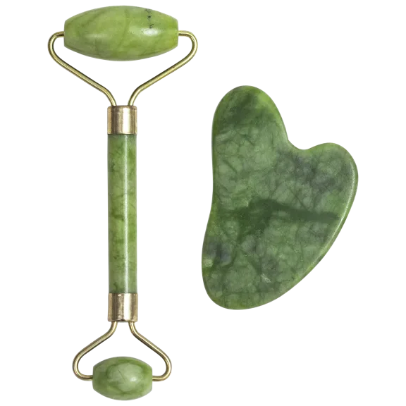Zoe Ayla Gua Sha and Roller Set (Jade)