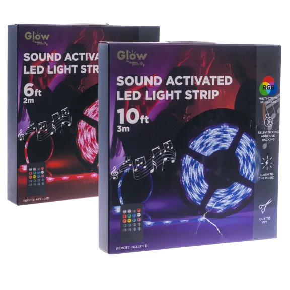 Gabba Goods Sound Activated LED Light Strip with Remote