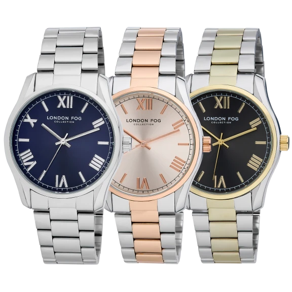London Fog Glasgow Brilliant Link Bracelet Watch
