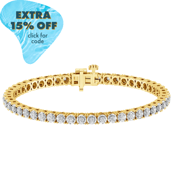 Diamond Muse 1 Carat TW Genuine Diamond Circle Link Tennis Bracelet