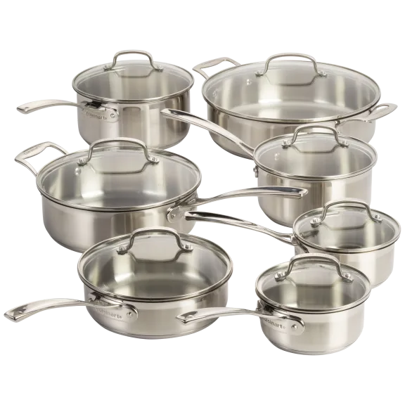 Cuisinart 14-Piece Classic Brushed Stainless Cookware Set