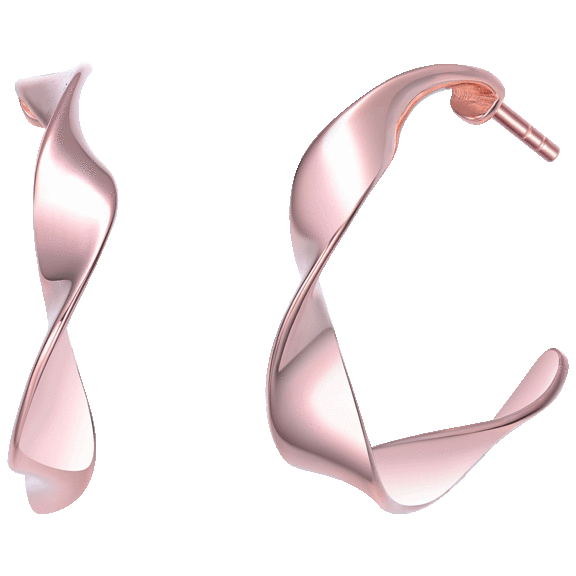 Megan Walford Stylish Sterling Silver Curved Open Hoop Earrings