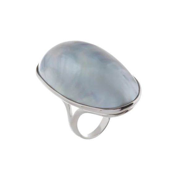 Mabe Pearl Ring in Silver
