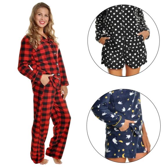 Angelina 3-Piece Fleece Pajama Set