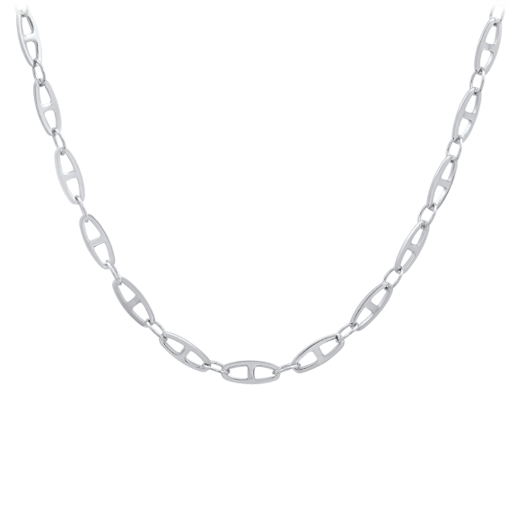 HMY Stainless Steel Mariner Link Necklace