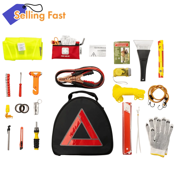 Thrive 104-Piece Auto Emergency Kit with Canvas Triangle Case