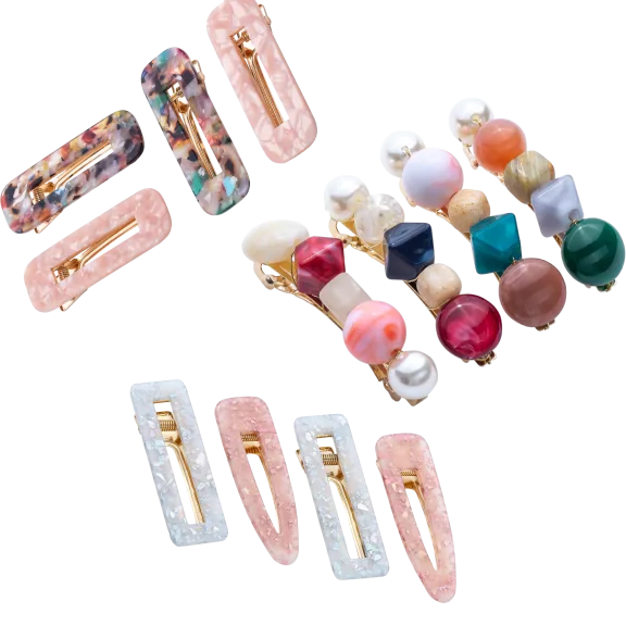12-pack: "Living in Technicolor" Hair Clip Variety Pack