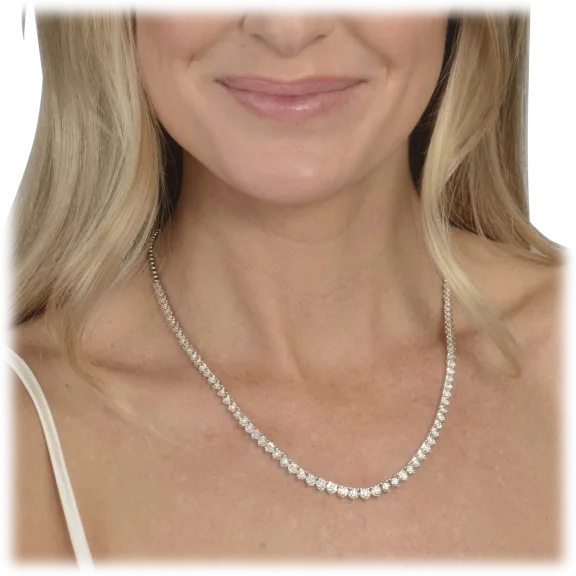 Diamond Muse 1.0 Carat TW Diamond Tennis Necklace in Sterling Silver